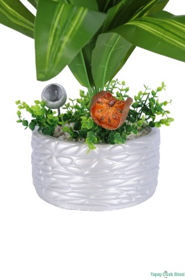 Gümüş Beton Saksıda Yapay Bitki Tanzimi 48 cm Model 14 - 3