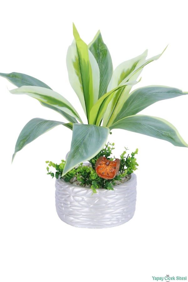 Gümüş Beton Saksıda Yapay Bitki Tanzimi 48 cm Model 6 - 2