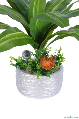 Gümüş Beton Saksıda Yapay Bitki Tanzimi 51 cm Model 2 - 3