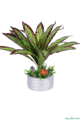 Gümüş Beton Saksıda Yapay Bitki Tanzimi 51 cm Model 3 - 2