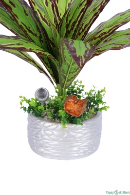 Gümüş Beton Saksıda Yapay Bitki Tanzimi 51 cm Model 3 - 3