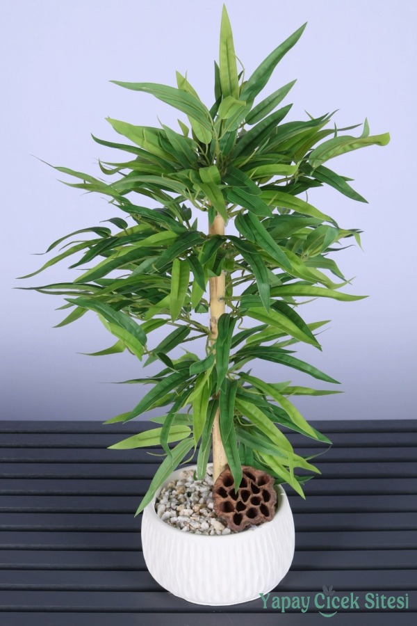 İri Yapraklı Yapay Bambu Ağacı 65 Cm - 1