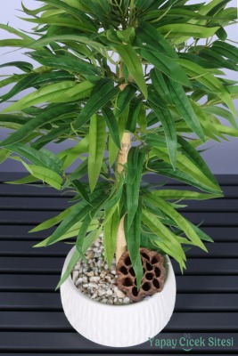 İri Yapraklı Yapay Bambu Ağacı 65 Cm - 2