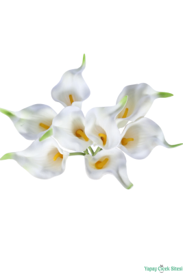 Islak Dokulu Yapay Gala Buketi 8li Beyaz - 3