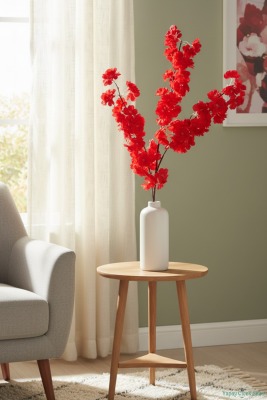 Kaliteli Yapay Bahar Dalı Çiçeği 95 Cm Kırmızı - Yapay Çiçek Sitesi