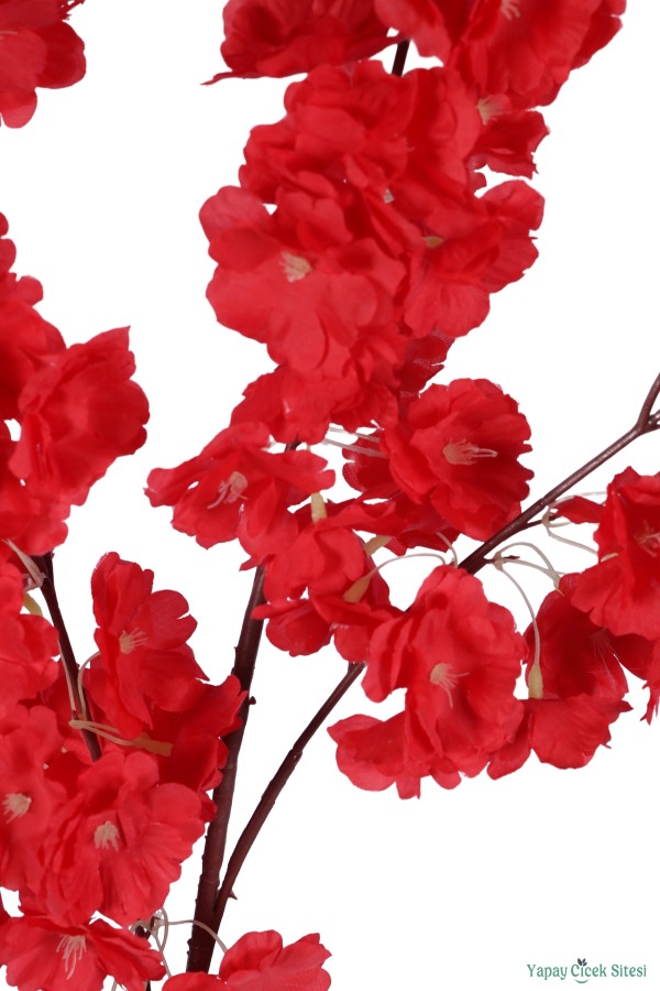 Kaliteli Yapay Bahar Dalı Çiçeği 95 Cm Kırmızı - 4