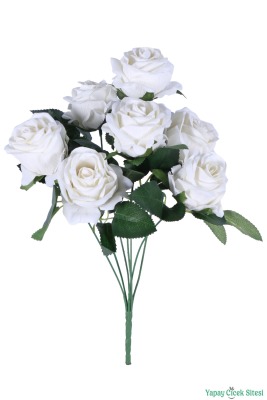 Kaliteli Yapay Gül Demeti 7 Dal Beyaz - 2