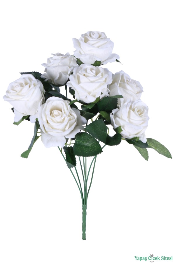 Kaliteli Yapay Gül Demeti 7 Dal Beyaz - 2