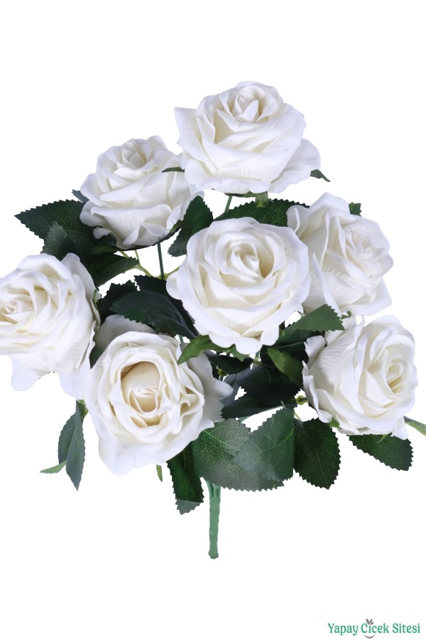 Kaliteli Yapay Gül Demeti 7 Dal Beyaz - 3