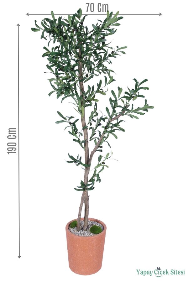 Kiremit Görünümlü Saksıda Yapay Zeytin Ağacı 190 cm - 1