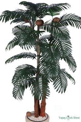 Yapay Tropikal Areka Palmiye Ağacı 180 cm Bohem Gri Saksıda - 2