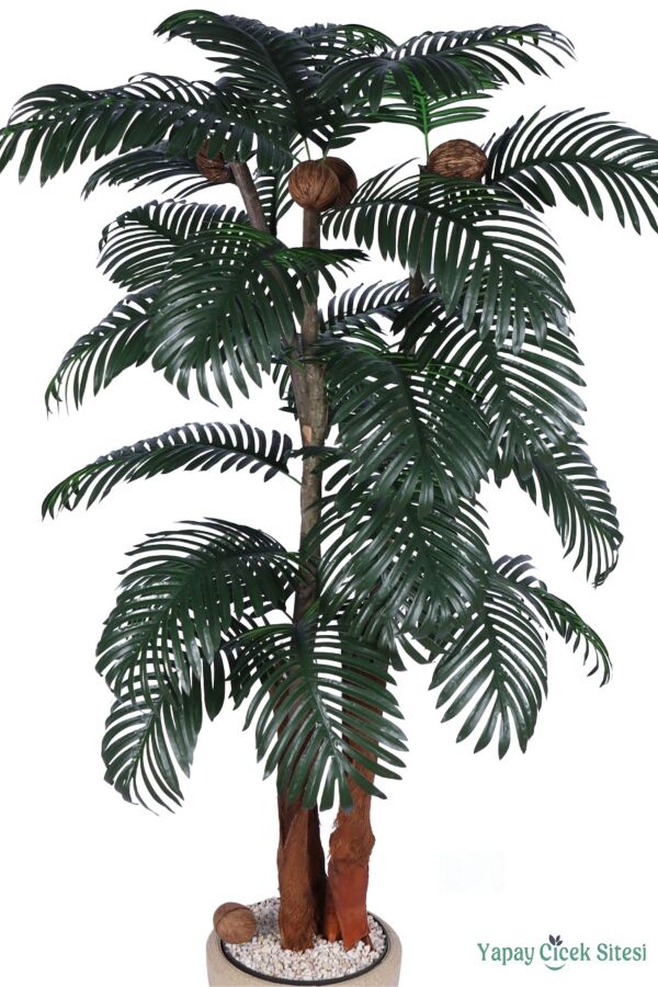 Yapay Tropikal Areka Palmiye Ağacı 180 cm Bohem Gri Saksıda - 2