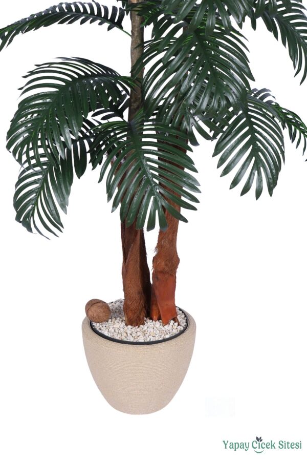 Yapay Tropikal Areka Palmiye Ağacı 180 cm Bohem Gri Saksıda - 3