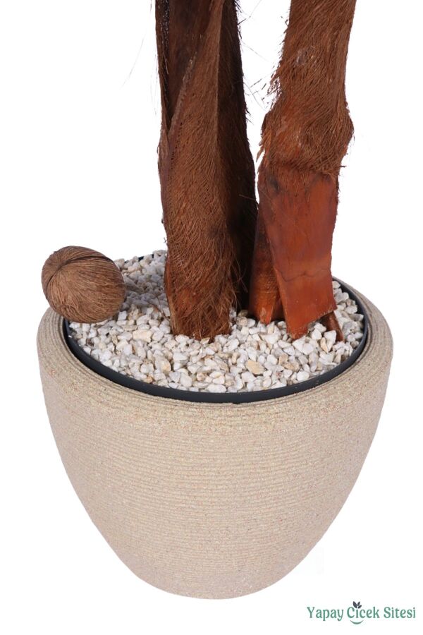 Yapay Tropikal Areka Palmiye Ağacı 180 cm Bohem Gri Saksıda - 5