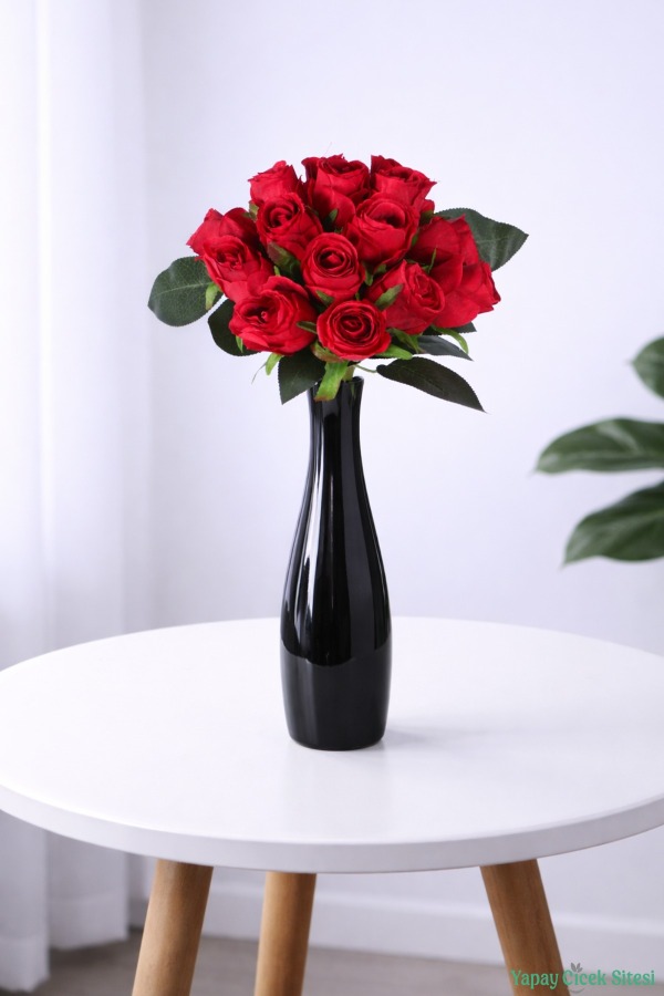 Kumaş Yapay Gül Buketi 15li Kırmızı - 1