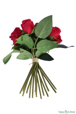 Kumaş Yapay Gül Buketi 15li Kırmızı - 3