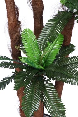 Kumaş Yapraklı Yapay Sıkas Ağacı 190 cm Bohem Gri Saksıda - 2