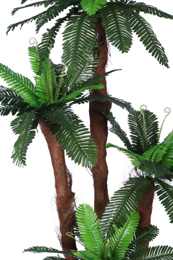 Kumaş Yapraklı Yapay Sıkas Ağacı 190 cm Bohem Gri Saksıda - 3