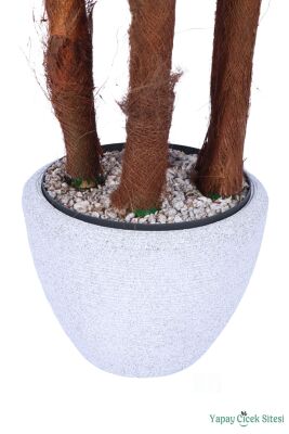 Kumaş Yapraklı Yapay Sıkas Ağacı 190 cm Bohem Gri Saksıda - 4