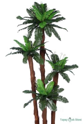 Kumaş Yapraklı Yapay Sıkas Ağacı 190 cm Bohem Kiremit Saksıda - 2