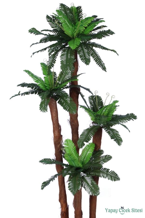 Kumaş Yapraklı Yapay Sıkas Ağacı 190 cm Bohem Kiremit Saksıda - 2