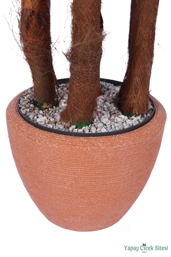 Kumaş Yapraklı Yapay Sıkas Ağacı 190 cm Bohem Kiremit Saksıda - 5