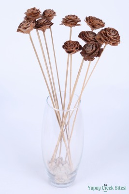 Kuru Çiçek Doğal Cedar Rose Gül 40 Cm 10lu - Yapay Çiçek Sitesi