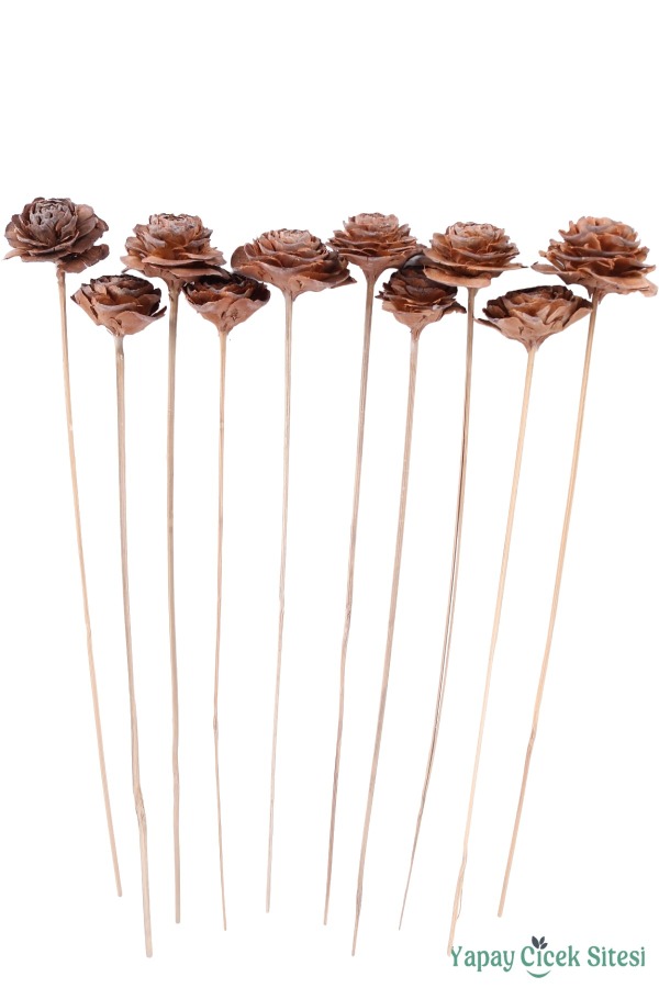 Kuru Çiçek Doğal Cedar Rose Gül 40 Cm 10lu - 2