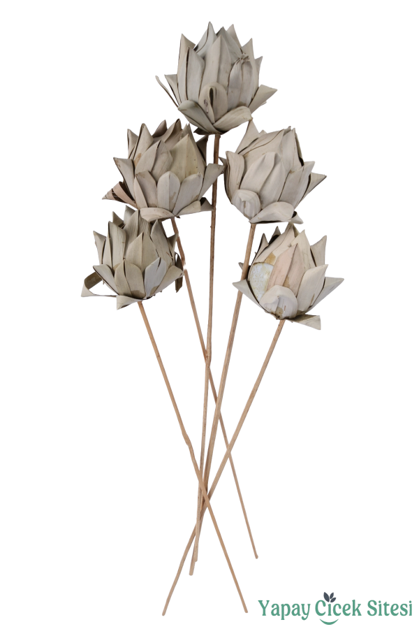 Kuru Çiçek Yapraklı Enginar (Artichoke) 45 Cm 5li - 1