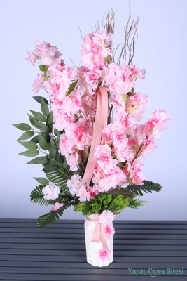 Led Hediyeli Yapay Bahar Dalı Tanzimi 80 Cm Pembe - 1