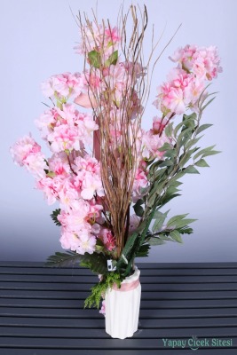 Led Hediyeli Yapay Bahar Dalı Tanzimi 80 Cm Pembe - 2