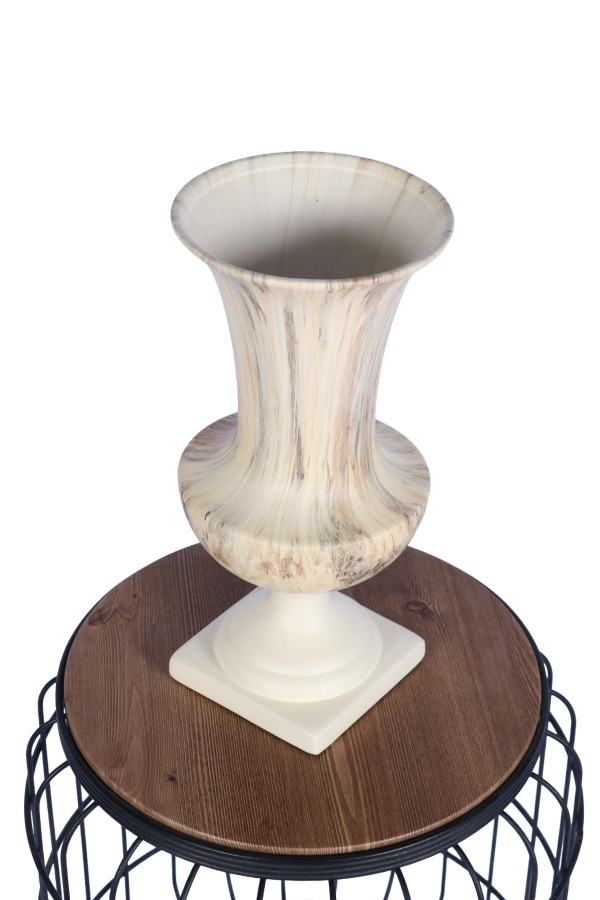 Mermer Desenli Dekoratif Seramik Vazo 36 Cm - 2