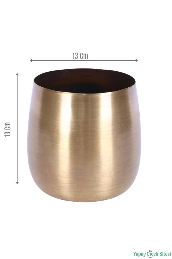 Metal Cezve Saksı 13 cm Bronz - 2