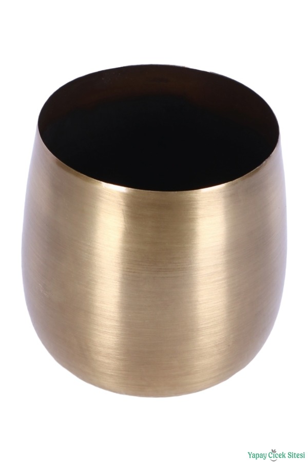 Metal Cezve Saksı 13 cm Bronz - 3