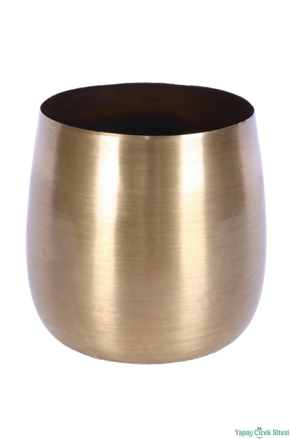 Metal Cezve Saksı 13 cm Bronz - 4