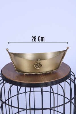 Metal Dekoratif Çiçeklik Sunumluk Küçük Kayık Bronz - Yapay Çiçek Sitesi