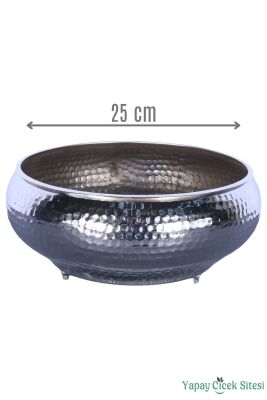 Metal Dekoratif Darbeli Ufo Model Saksı 11 Cm Gümüş - Yapay Çiçek Sitesi