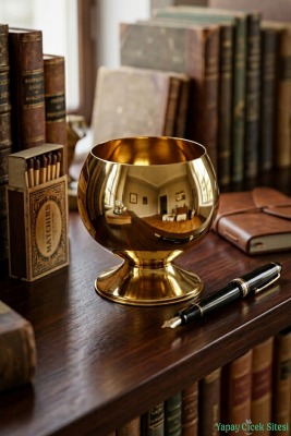 Metal Dekoratif Küre Saksı 12 cm Altın - 3