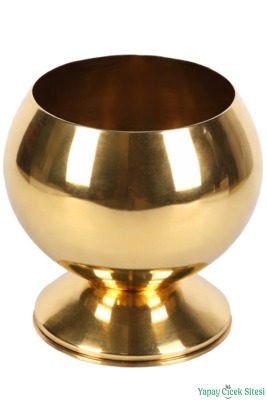 Metal Dekoratif Küre Saksı 15 cm Altın - 2