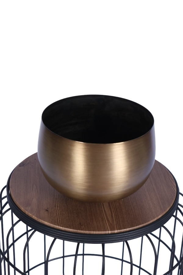 Metal Dekoratif Saksı 17 Cm Bronz - 2