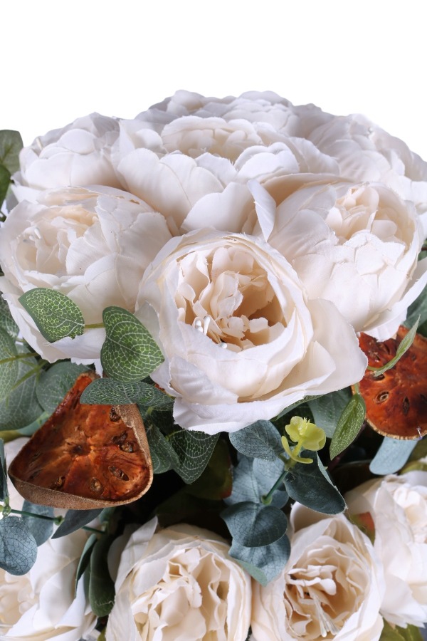 Metal Saksıda Premium Yapay Çiçek Aranjmanı Model 2 - 2