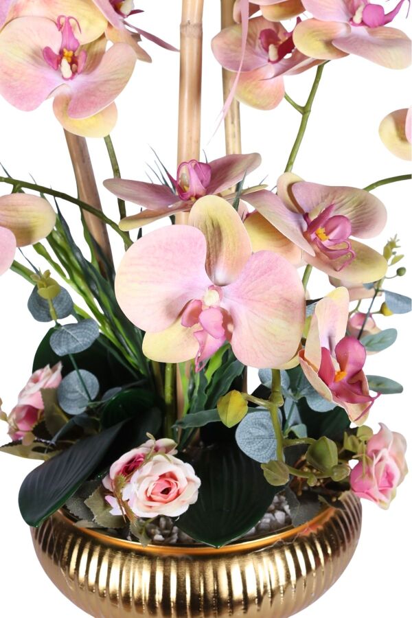 Metal Saksıda Premium Yapay Orkide Aranjmanı Model 5 - 2
