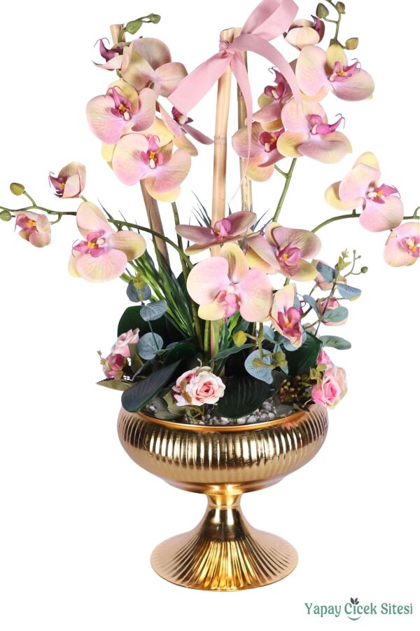 Metal Saksıda Premium Yapay Orkide Aranjmanı Model 5 - 3