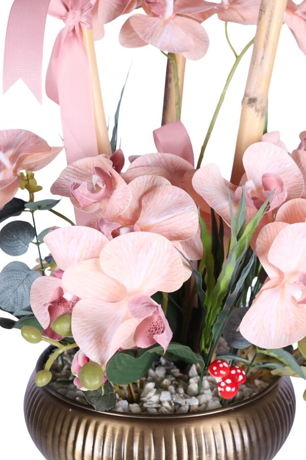 Metal Saksıda Premium Yapay Orkide Aranjmanı Model 6 - 3