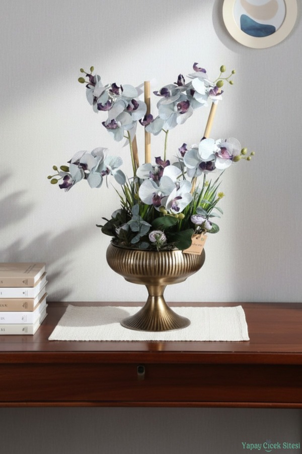 Metal Saksıda Premium Yapay Orkide Aranjmanı Model 9 - 4