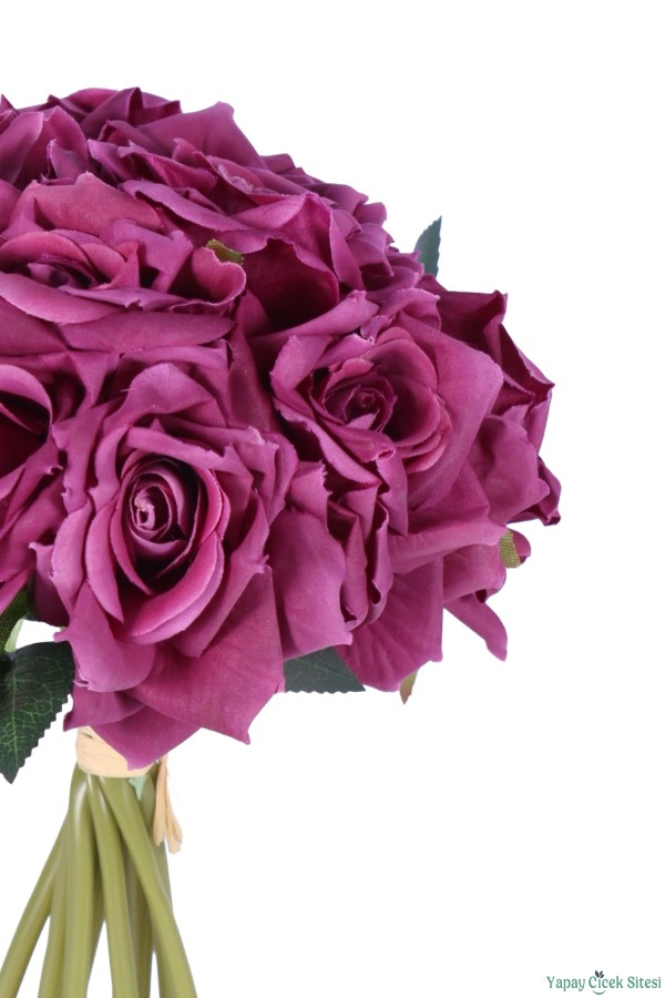Premium Yapay Gül Demeti 25 cm 10lu Mor - 3