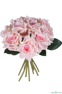 Premium Yapay Gül Demeti 25 cm 10lu Pembe - 2