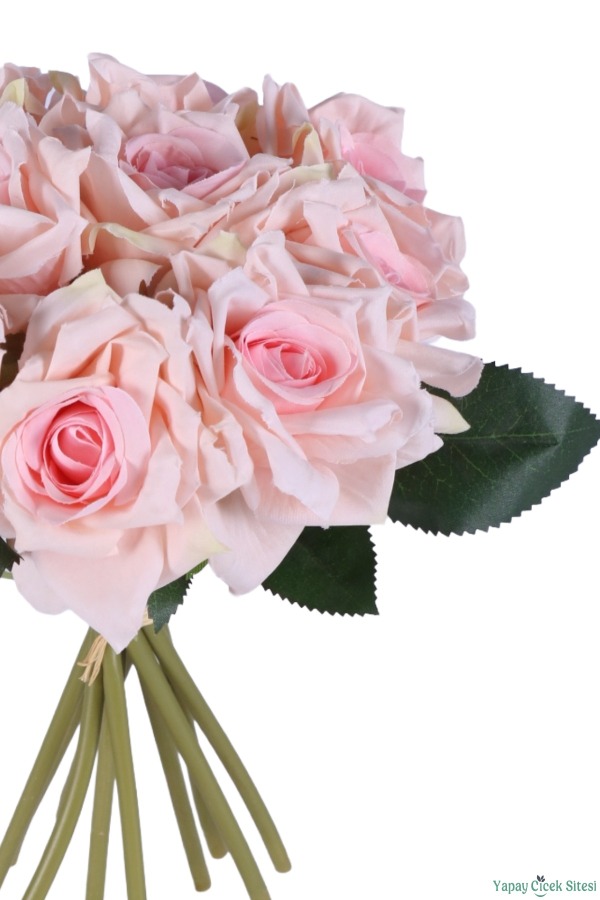 Premium Yapay Gül Demeti 25 cm 10lu Pembe - 3