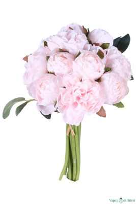 Premium Yapay Şakayık Buketi 11 Dal 25 cm Pudra - 3