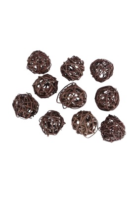 Dekoratif Rattan Ball Süs Topu 8 cm 10 Adet - Yapay Çiçek Sitesi